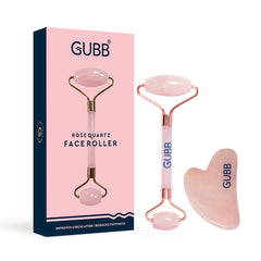 GUBB Rose Quartz Face Roller & Gua Sha Set