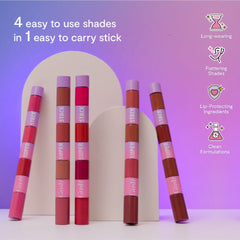 Gush Beauty Retro Glam Lip Kit - NUDITUDE / THINK PINK | 8.4 ml each